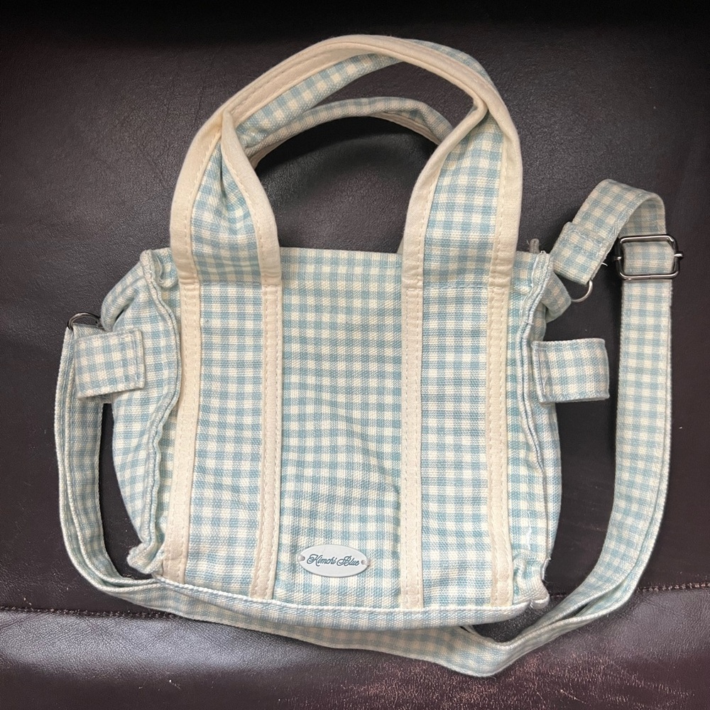 Urban Outfitters Kimchi Blue Blue Gingham Crossbody Bag